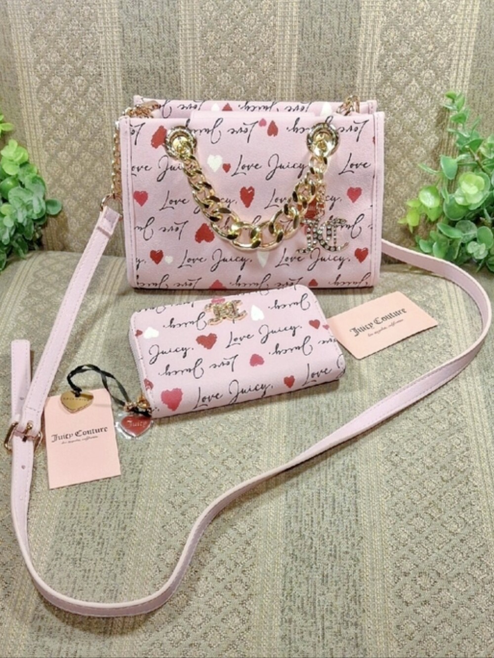 Bundle Juicy Couture Love Note Crossbody Bag & Matching Wallet